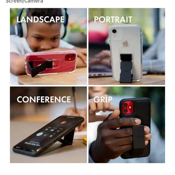 Clckr Stand & Grip Case for iPhone 14 Pro Max - Clear and Purple - Picture 5 of 12